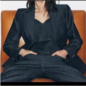 Zara M Dark Wash Denim Blazer